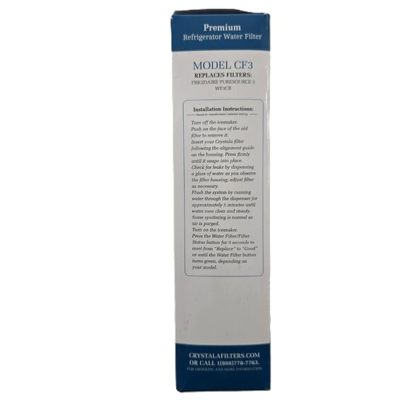 CRYSTALA CF3 Frigidaire Replacement Refrigerator Water Filter WF3CB NEW SEALED - Picture 4 of 8